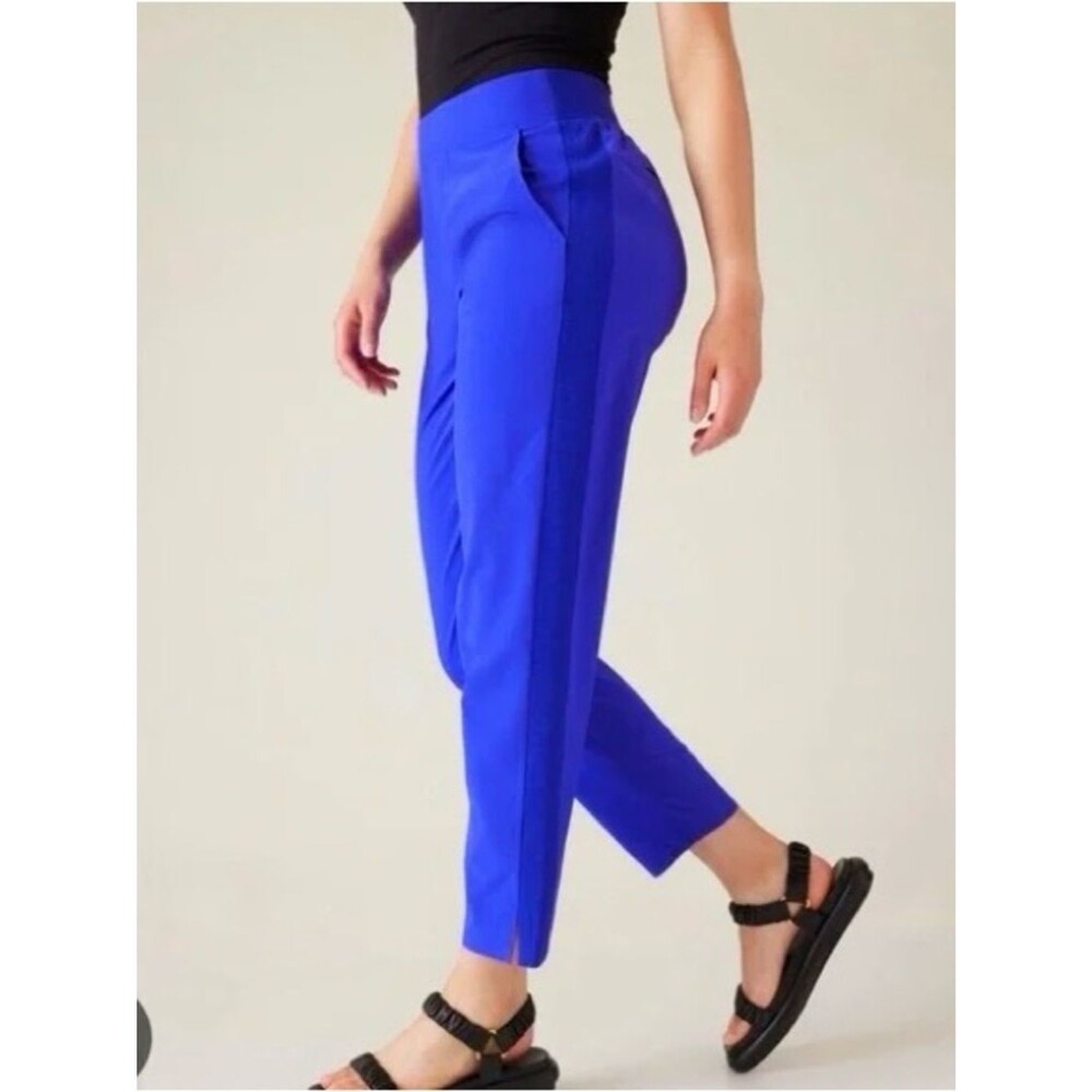 Athleta Brooklyn Lined Pants Purple Noble Blue Women's Casual Stretch Sz 8